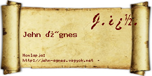 Jehn Ágnes névjegykártya